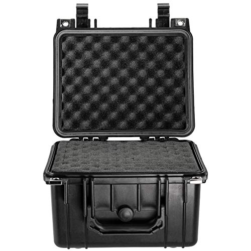 Eylar Small 10.62" Deep Gear, Equipment, Hard Camera Case Waterproof with Foam (Black) TSA Standards - color: Black
