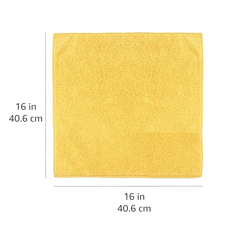 Amazon Basics Microfiber Car Drying Towels, Highly Absorbent, Lint Free, Scratch Free, Ultra-Soft, Car Detailing, Buffing and Polishing, 16" x 16", Yellow, 12-Pack - size: 12 Pack