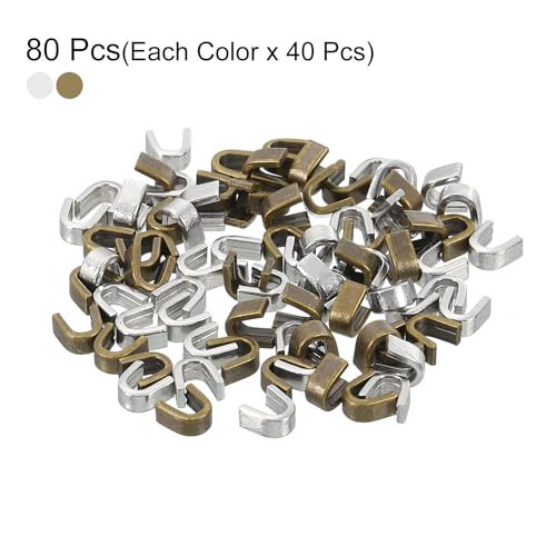 uxcell 80Pcs Zipper Slider Retainers - #5 U Shape Top Stoppers for Bags Coats Jackets Closed-end Zippers Replacing, Silver Tone & Bronze Tone - color: Silver Tone/Bronze Tone, size: #5