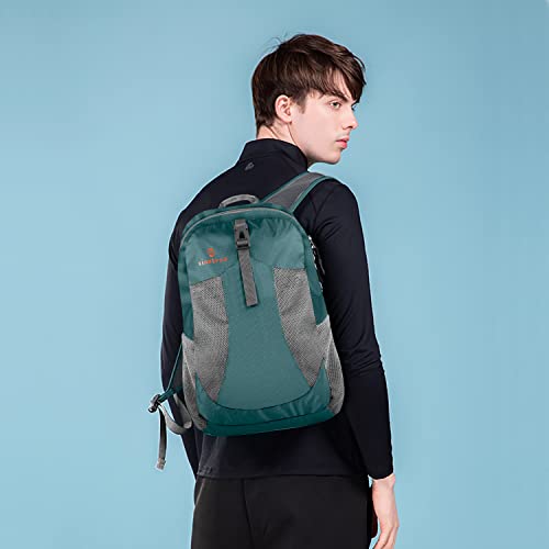 sinotron 22L Lightweight Packable Hiking Backpack, Small Hiking Backpack Day Pack for Women Men Travel Camping Vacation - color: Dark Green