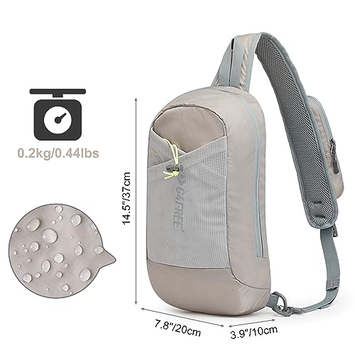G4Free Sling Bag RFID Blocking Lightweight Crossbody Backpack Chest Shoulder Bag for Travel Sports Running - color: Grey