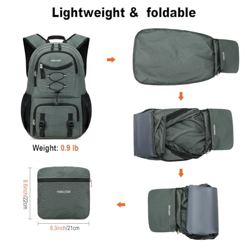Nerlion Lightweight Foldable 35L Hiking Backpack Travel Backpack for Men Women Camping Waterproof Outdoor Hiking Daypack Backpack Dark Gray - color: Dark Gray