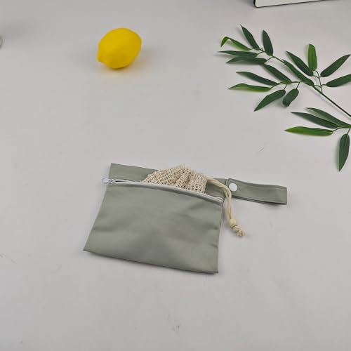 Aogigigio 2Set Travel Soap Bar Case - 2 Soap Bags & 2 Foaming Nets,Waterproof & Leakproof Bag With Natural Cotton-Linen Soap Foaming Net,Portable Quick-Dry Waterproof Bag for Travel & Camping
