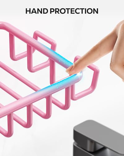 Nieifi Bar Soap Holder for Shower Wall, Adhesive Soap Dish for Bathroom | Stainless steel, razor holder, 4 hooks, soap dish for shower, wall mounted, soap caddy, sponge holder, rustproof, pink - color: Pink, size: 1 Pack