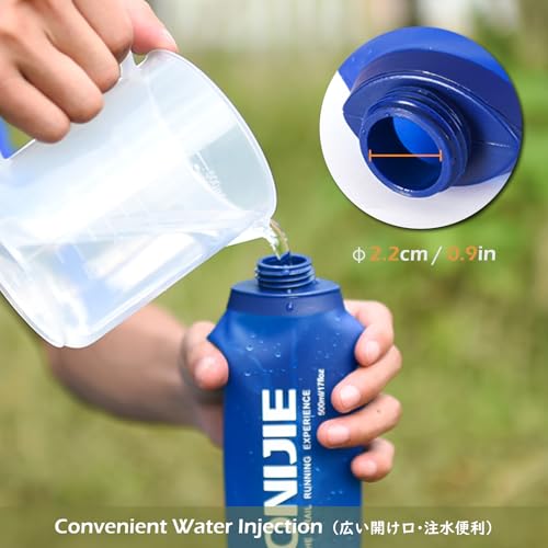 TRIWONDER TPU Soft Folding Water Bottles BPA-Free Collapsible Flask for Hydration Pack - Ideal for Running Hiking Cycling Climbing (500ml/16.9oz - Pack of 2) - color: 500ml/16.9oz - Pack of 2