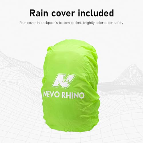N NEVO RHINO Hiking Backpack,20L Waterproof Hiking Outdoor Daypack | Lightweight Travel Camping Foldable Daypack,Small Backpack for Men Women - color: Orange