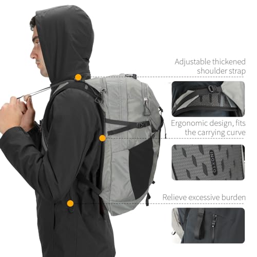 IX INOXTO Hiking Hydration Backpack with 2L/3L Water Bladder for Women and Men18L/25L Water Backpack for Hiking, Cycling, Climbing, Camping - style: Grey-3L Water Bladder