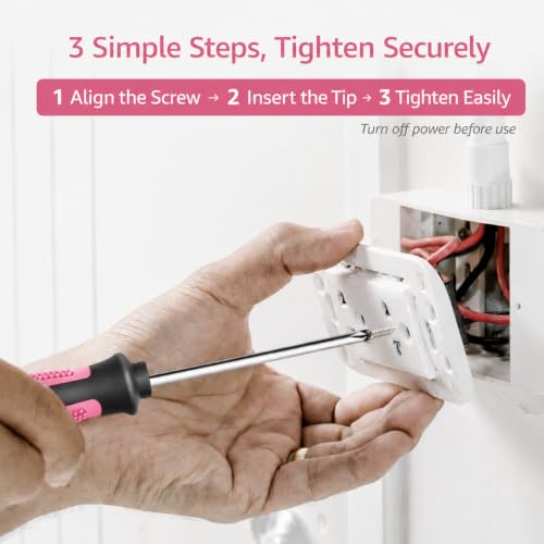 10-Piece Pink Magnetic Screwdriver Set in Storage Tube - color: Pink