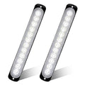 2pcs 12LED White Led Emergency Beacon Hazard Warning Flashing Strobe Light Bar Universal for Construction Vehicle Car Truck Trailer 12-24V - color: White