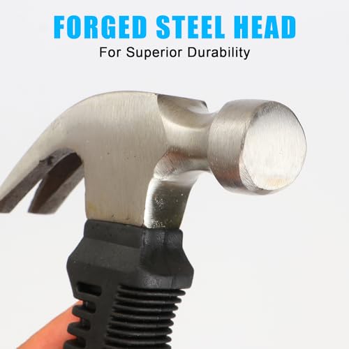 Claw Hammer Small Hammer 8oz Camping Hammer Comfortable Hammers Tools Stubby Hammer with Anti-Slip Handle for Women DIY Craft Industry Indoor Outdoor Using - size: Approx 8 ounce