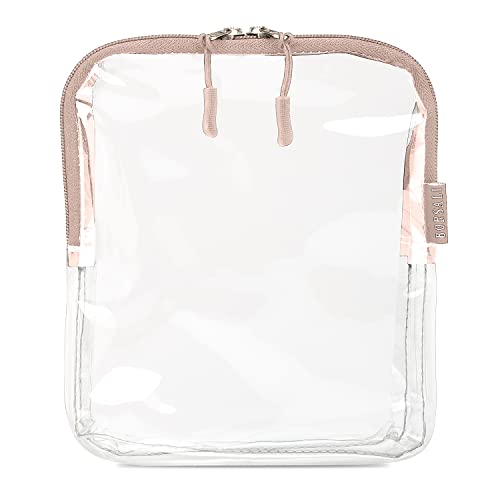 Taupe TSA Approved Clear Toiletry Bag Quart Size for 3-1-1 Liquids & Other Items + Paper Soap Sheets for Travel Comes in 1 Case with 50 Sheets