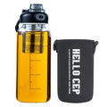 34oz Glass Water Bottle with Capacity Mark & Sleeve, BPA-Free Tea Bottle with Infuser for Hot & Cold Drinks, Tea, Coffee and Water for Gym, Home & Office