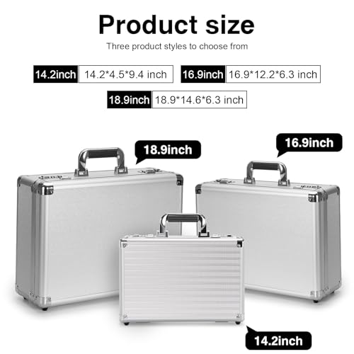 LOCKCURX Security Lock Boxes - 18.9 x 14.6 x 6.3 Inch X-Large, Portable Locking Storage Totes with Dual Combination Locks, Medicine Lock Box, Lock Boxes for Personal Items, Cash & Briefcase - Silver - color: Silver, size: Extra Large