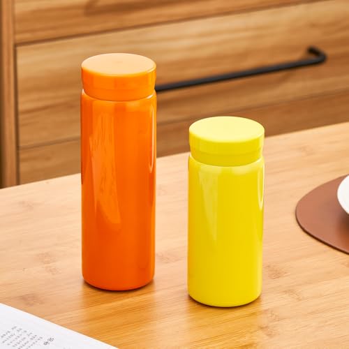 10oz Mini Water Bottle Stainless Steel Thermos Small Flask - Insulated Vacuum, Leak Proof, Keeps Drinks Hot/Cold - Ideal for Coffee, Tea, Water - Yellow - color: Yellow, size: 9.5 Ounces