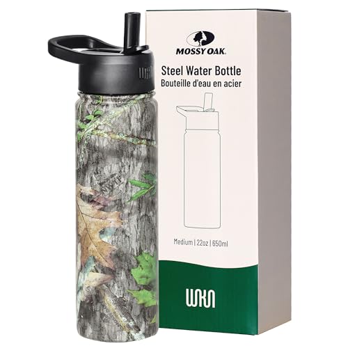 Wildkin Mossy Oak 22oz Kids Water Bottle – Leakproof, Vacuum-Insulated, Durable, Easy-Clean - Obsession - color: Mossy Oak Obsession, size: 22 Oz