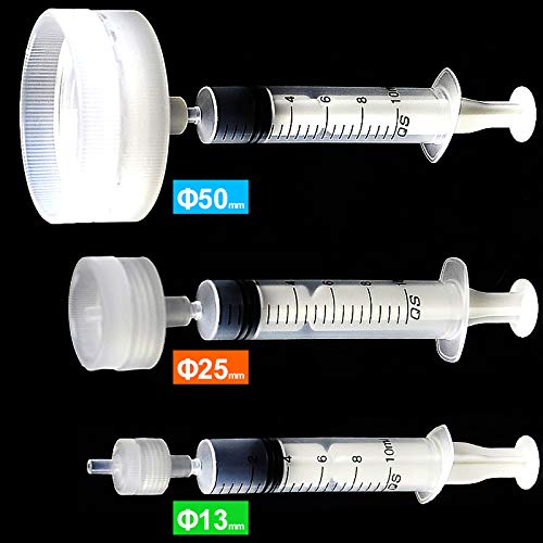 Ks-Tek Plastic Clear Reusable Syringe Filter Used with Filter Membranes, Durable and Stable for Lab Filtration (50mm,1) - size: 50mm