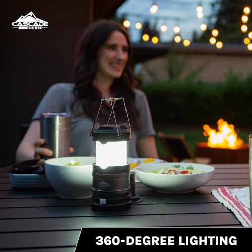 Cascade Mountain Tech Pop-Up IPX4 Water-Resistant LED Lantern with 4 Light Modes - 3 Pack - size: 3 Pack, style: Multi-Mode Pop-Up Lantern (3-pack)