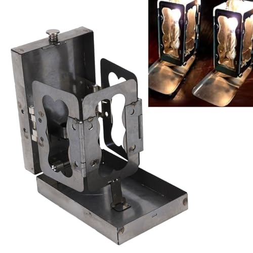 Folding Pocket Candle Lantern, Portable Multifunctional Retro Iron Glass Windscreen Lantern for Outdoor Camping Emergency Preparedness Home Decor