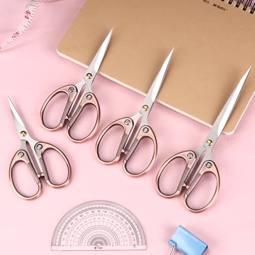 5" All Stainless Steel Office Scissors,Ultra Sharp Blade Shears,Sturdy Sharp Scissor for Office Home School Sewing Fabric Craft Supplies Multipurpose Scissors Bronze - color: Bronze, size: 5"