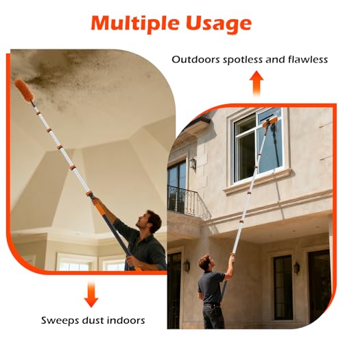 AgiiMan 30FT Reach Telescoping Pole - 5 to 24FT Extension Pole, Portable Aluminum Telescoping Rod with Easy Flip Lock, Paint Roller Extension Poles for Paint Dusting, Window Cleaning - size: 5FT-24FT