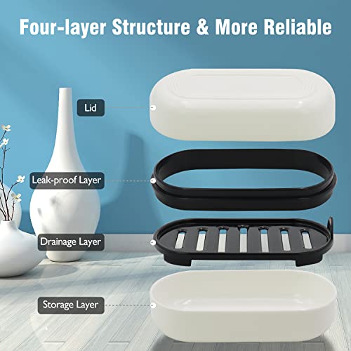 AIMAIAIMAI Travel Soap Container, Leakproof Soap Box, Travel Soap Holder with Removable Draining Layer, Portable Soap Case for Traveling, Camping, Gym (White, 1 Pack) - color: White Style a