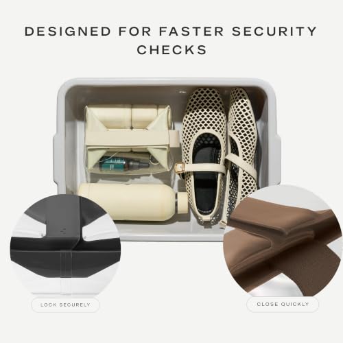 Cadence Parcel - Clear Travel Kit with Zipperless Magnetic Closure - Chestnut, Medium - Durable, Leak-Resistant and TSA Approved Toiletry Bag - Modular Organization - Recycled TPU (1 Qt) - color: Chestnut, size: Medium