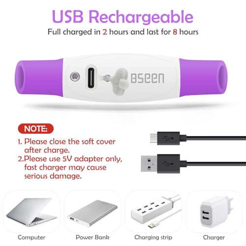 Light up Dog Collar, BSEEN USB Rechargeable Led Flash Dog Necklace Collar - color: Purple