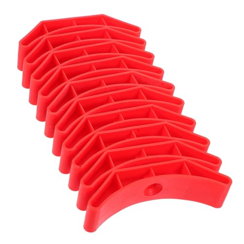 SUPVOX 10pcs Dumbbell Rack Pads Hollow Hand Weight Stand Barbell Storage Red Cushioned Noise-reducing Gym Organizer for Home Fitness Equipment