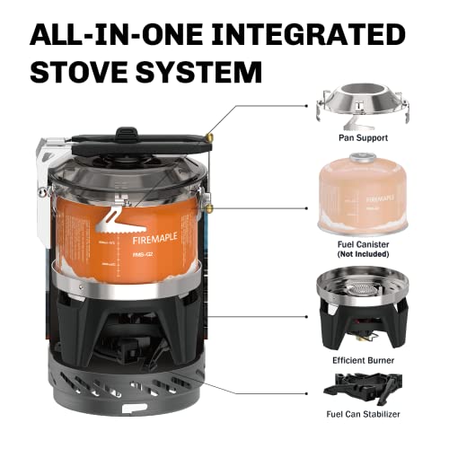 Fire-Maple Fixed Star X2 Backpacking Camping Stove System, Black,22oz - color: Black
