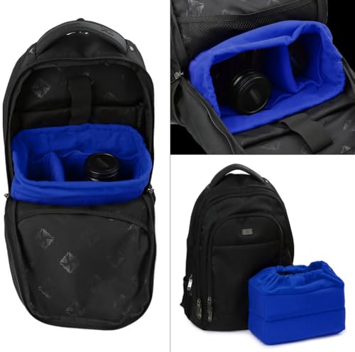 Koolertron Shockproof Camera Photo Bag for SLR TLR Camera Insert Partition Padded Case,Can be Put Directly Into the SLR Camera Bag With Freely Adjustable Compartment - color: Blue