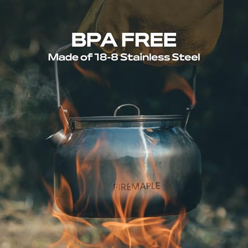 Fire-Maple Antarcti Camping Kettle Stainless Steel Camp Tea Pot, 1.2L - size: 1.3 Quarts
