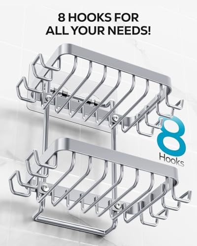 Nieifi Bar Soap Holder, Adhesive Soap Dish for Bathroom Shower Wall - color: Grey, size: 2 Tier