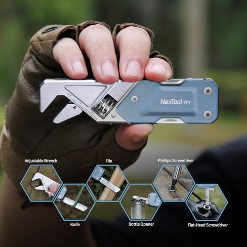 NexTool W1 Adjustable Wrench Multitool, 6-in-1 EDC Screwdriver Tool