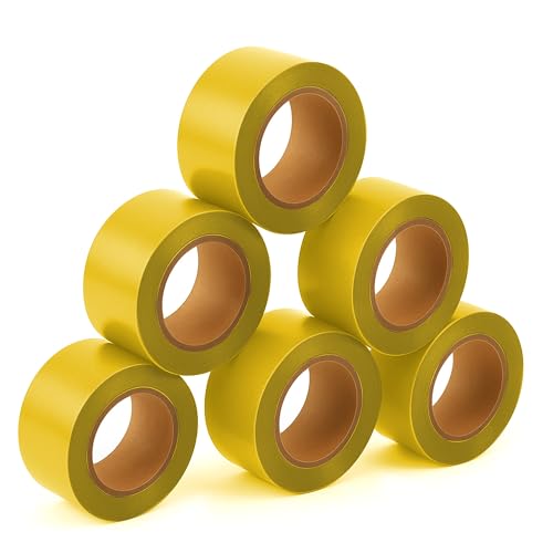 SINGHAL 5 Pack Yellow Flagging Tape, 1" x 750 ft Length – Highly Visible Survey Tape for Marking & Barricading | Non-Adhesive Trail & Tree Marking Tape