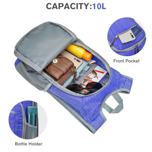 G4Free 10L/15L Hiking Backpack Lightweight Packable Hiking Daypack Small Travel Outdoor Foldable Shoulder Bag - color: Blue, size: 10L