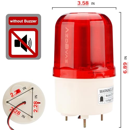 110V AC LED Rotating Strobe Beacon Warning Light, No Buzzer | Revolving Signal Lights for Emergency, Industrial Signal, High Visibility - style: No Buzzer