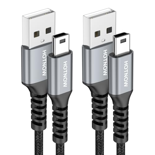 Mini USB Cable 3FT 2Pack, USB 2.0 Type A to Mini B Data and Charging Cord | Durable Braided, For PS3 Controller, Hero 3+, Dash Cam, Digital Camera, MP3 Player, Garmin Nuvi GPS, Blue Yeti - size: 3FT