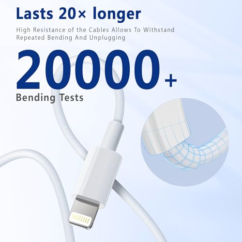 Exeric USB C to Lightning Cable 6FT 2Pack [MFi Certified] | Type C iPhone Charger Cord Power Delivery iPhone Fast Charger Cable for iPhone 14 13 12 11 Pro Max Xr Xs 8 7 6 Plus - size: 6FT