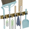 reliahom Broom Holder Wall Mount Mop Hanger Tools organizer 5Racks 4Hooks | Adjustable Mop Broom Wall Hanging Heavy duty Tools Storage Rack Space-saving for Garage,Kitchen,Laundry Room,Garden, Bronze - color: Bronze