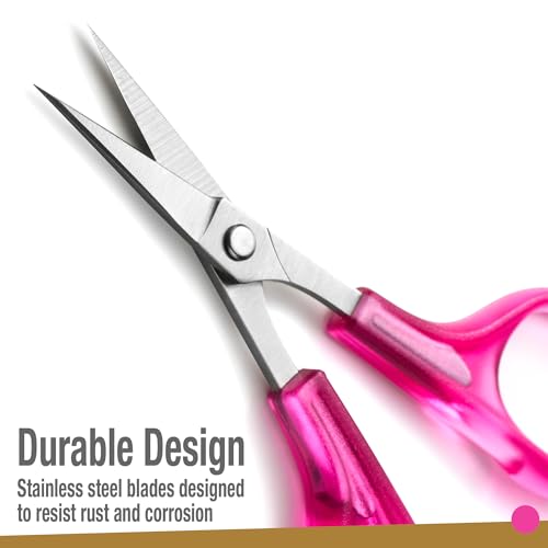 High Precision Detail Scissors Set (2-Pc) Sharp, Fine Tips | Paper Cutting, Scrapbooking, Sewing, Crafting | Stainless Steel | Protective Cover (Jelly) - color: Jelly