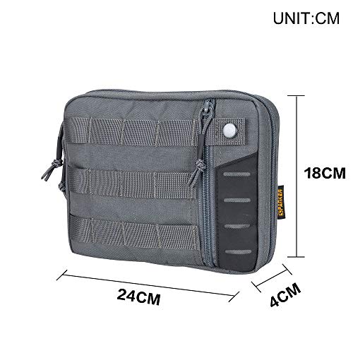 EXCELLENT ELITE SPANKER Molle Admin Pouch Tactical EDC EMT Utility Tool Pouch Medical Organizer Bag Modular Pouches Waist Pouch - color: Grey