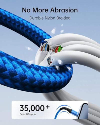 Multi Charging Cable, 3 in 1 Charger Cable Long Charging Cords 10FT 2Pack - color: Blue, size: 10FT, style: USB A to Multiple Connectors