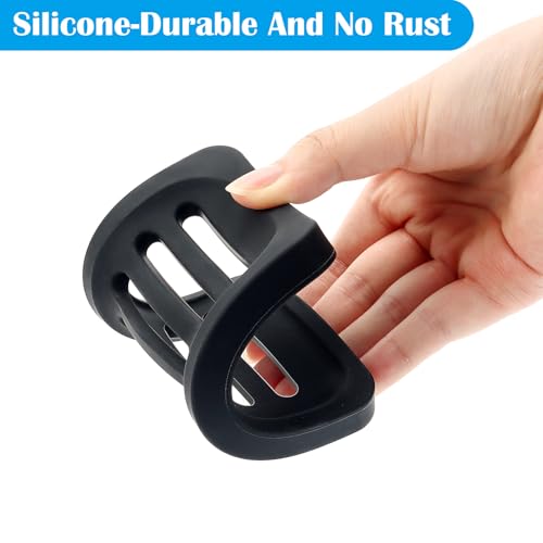Topsky 2Pcs Soap Dish Holder, Non-Slip Bathroom Accessories Silicone Soap Case Saver, Sink Deck Bathtub Shower Dish Soap Drainer, Silicone Holder for Soap, Sponges, Scrubber (Black-2pcs) - color: Black-2pcs