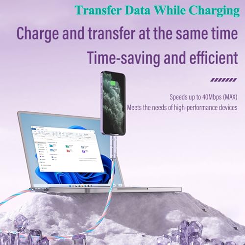 100W 4 in 1 LED Light Up Charging Cable,3.3FT Mecha Glow Fast Charging Cord USB A/C to C/Fruit Multi Charger Cable,for Phone17/16/15/14 Mac,Samsung S24 S23 S22(Blue) - color: Blue