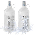 J.CARP 2Pcs 250ml Soft Flask Running Water Bottles, TPU Foldable Running Hydration Flask for Hydration Pack Cycling Hiking Climbing Outdoors Motorbike White - color: White-2Pcs, 250ml