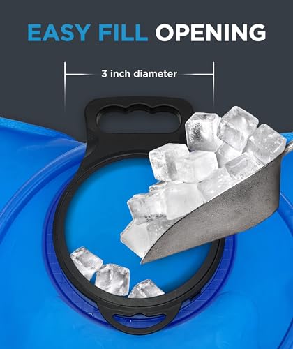 Extra Large 8L Water Bladder (2.1 Gallon) Heavy Duty Hydration Reservoir Bag, Easy-Fill Wide Mouth Opening, Leak-Proof Drinking Tube with Bite Valve Straw