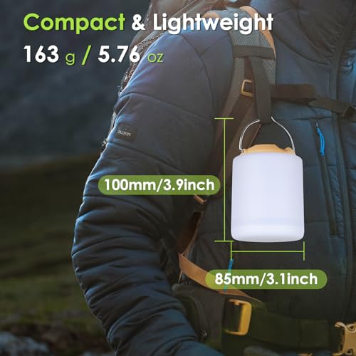 LED Camping Lantern, Rechargeable Camping Light Outdoor Flashlights Lantern - color: Khaki