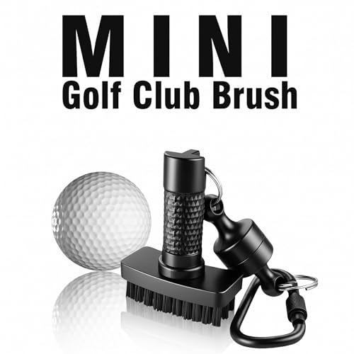 Mini Golf Club Brush, Magnetic Quick-Release Groove Cleaner, Durable Nylon Bristles, Portable Golf Bag Accessory for Outdoor & Travel