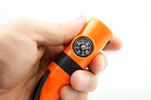 SE 7-IN-1 Survival Whistle in High-Visibility Orange - CCH7-1OR