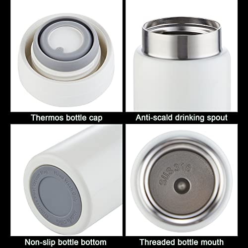 10oz Mini Water Bottle Stainless Steel Thermos Small Flask - Insulated Vacuum, Leak Proof, Keeps Drinks Hot/Cold - Ideal for Coffee, Tea, Water - Light Blue - color: Light Blue, size: 9.5 Ounces